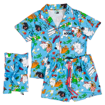 Blue - Front - Moomin Womens-Ladies Great Outdoors Pyjama Set