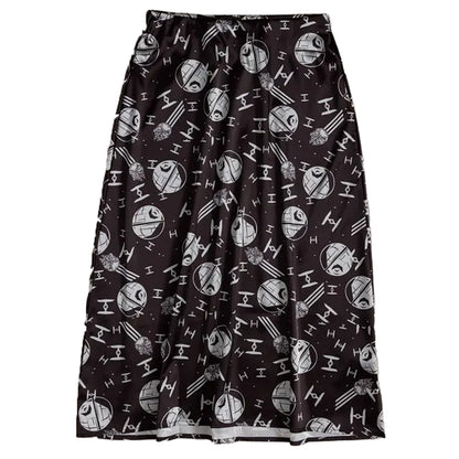 Black-Charcoal - Back - Star Wars Womens-Ladies Death Star Satin Skirt