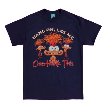 Navy Blue - Front - Inside Out Unisex Adult Anxiety T-Shirt