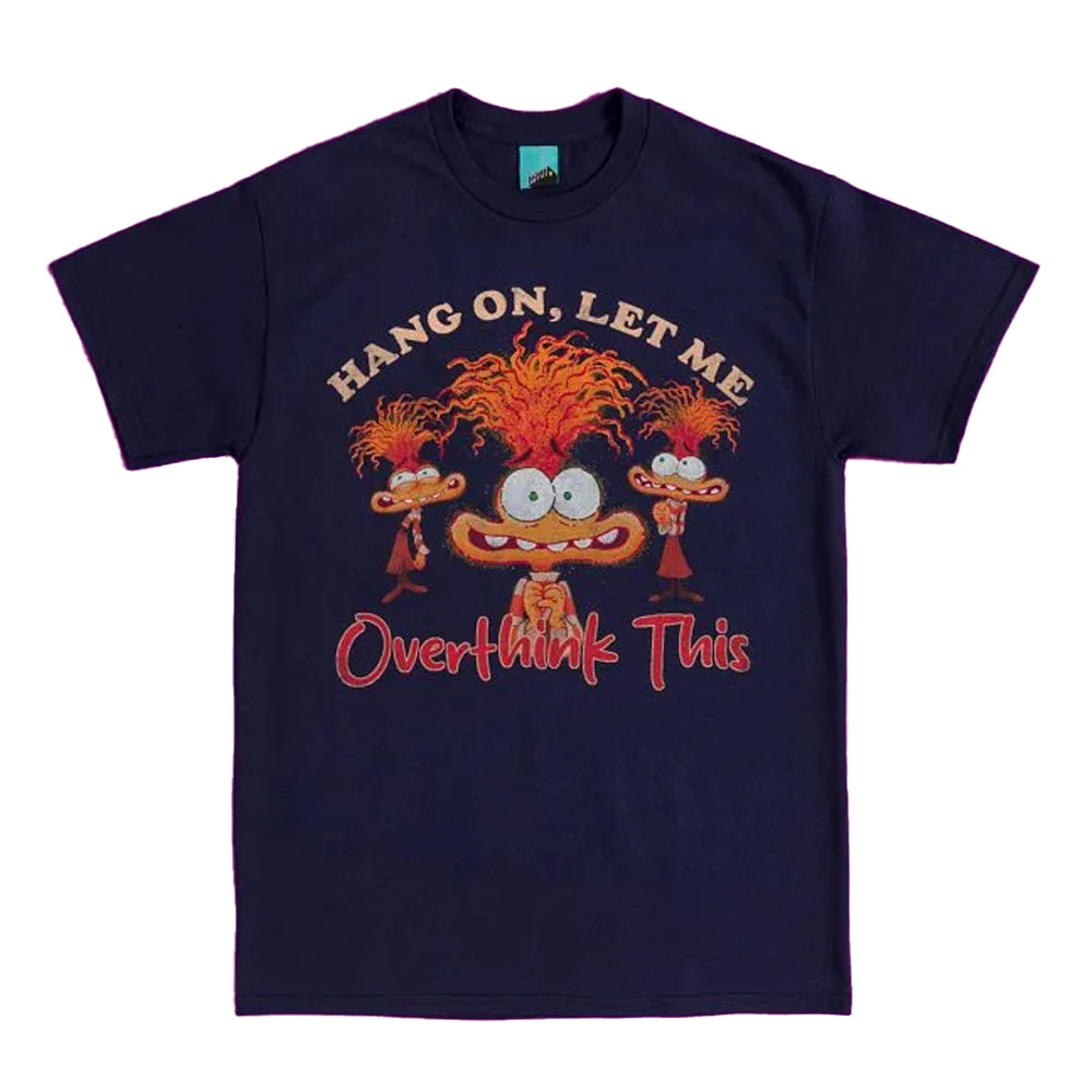 Navy Blue - Front - Inside Out Unisex Adult Anxiety T-Shirt