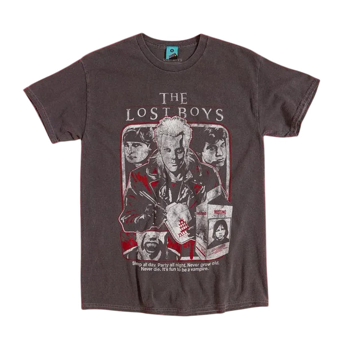 Charcoal - Front - The Lost Boys Unisex Adult Sleep All Day T-Shirt