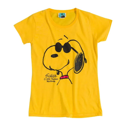 Yellow - Front - Peanuts Unisex Adult Cool Snoopy Fitted T-Shirt