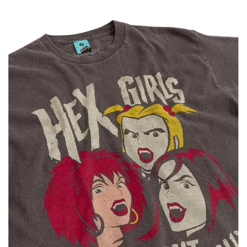 Black-Charcoal - Side - Hex Girls Unisex Adult For One Night Only Vintage Washed T-Shirt