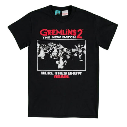 Black-Charcoal - Front - Gremlins 2 Unisex Adult The New Batch Here They Grow Again T-Shirt