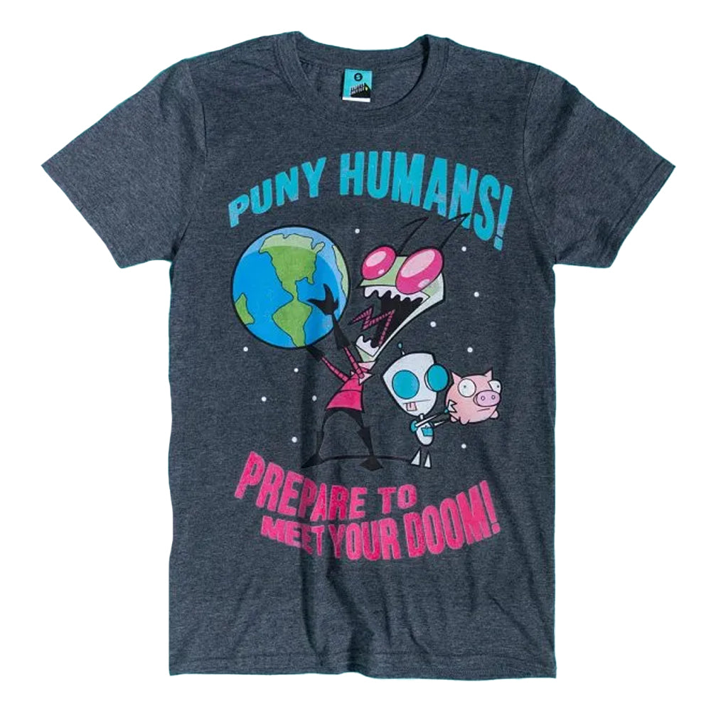 Charcoal - Front - Invader Zim Unisex Adult Meet Your Doom T-Shirt