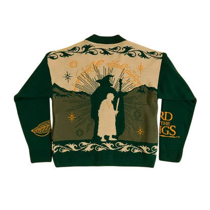 Green - Back - The Lord Of The Rings Unisex Adult Knitted Cardigan
