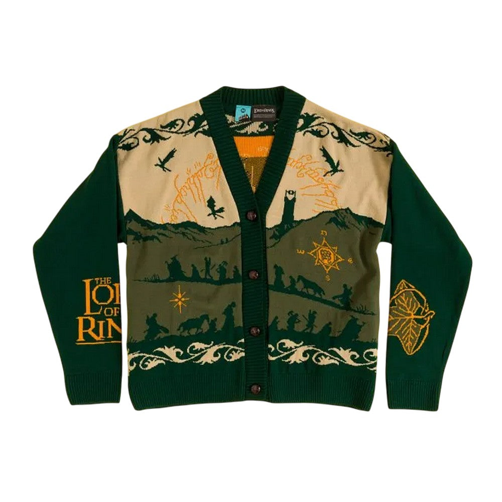 Green - Front - The Lord Of The Rings Unisex Adult Knitted Cardigan