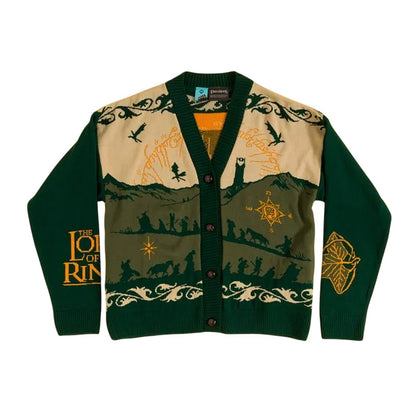 Green - Front - The Lord Of The Rings Unisex Adult Knitted Cardigan