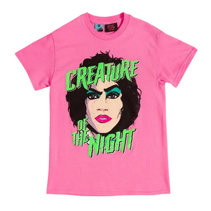 Pink - Front - The Rocky Horror Picture Show Unisex Adult Creature Of The Night T-Shirt