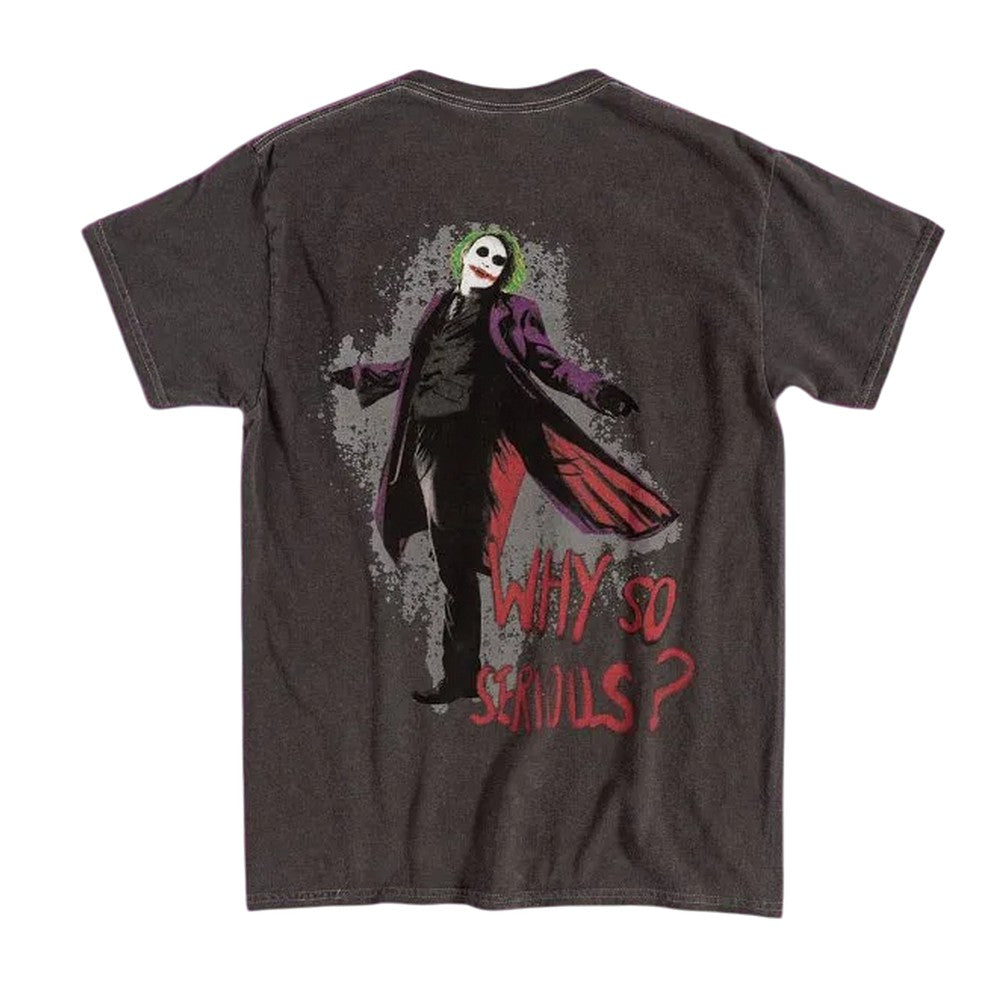 Charcoal - Back - The Joker Unisex Adult Heath Ledger Back Print Washed T-Shirt