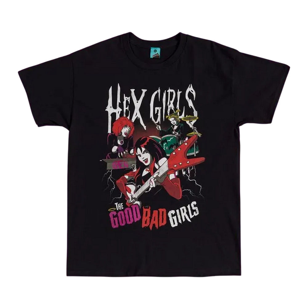 Charcoal - Front - Hex Girls Unisex Adult The Good Bad Girls T-Shirt