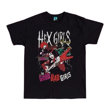Charcoal - Front - Hex Girls Unisex Adult The Good Bad Girls T-Shirt