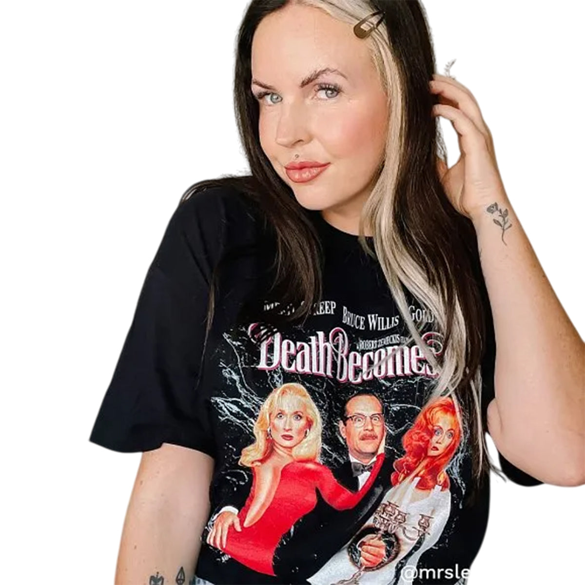 Charcoal - Side - Death Becomes Her Unisex Adult Movie Poster T-Shirt