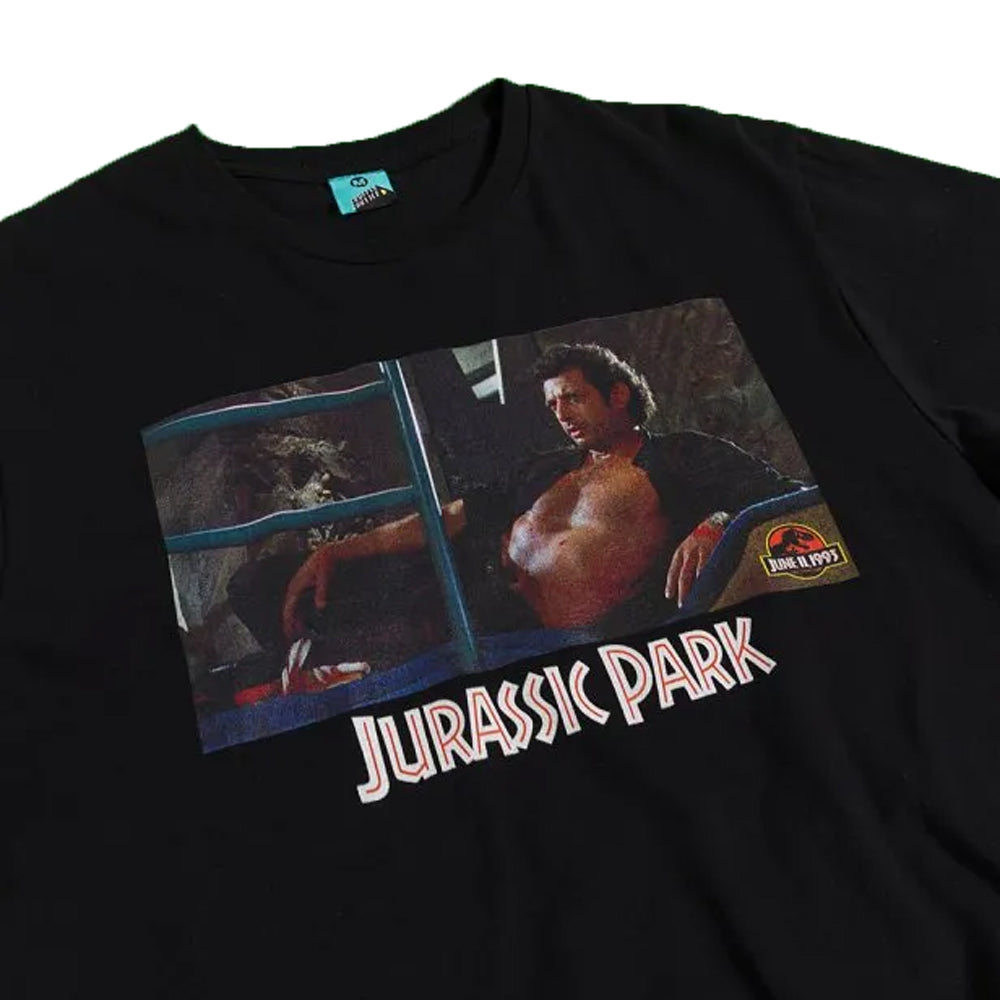 Black - Side - Jurassic Park Unisex Adult Ian Malcolm Movie Screenshot T-Shirt