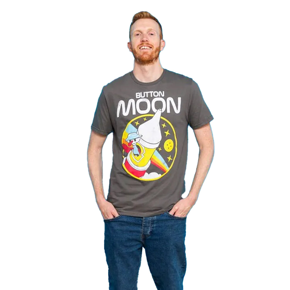 Charcoal - Lifestyle - Button Moon Unisex Adult Spaceship T-Shirt