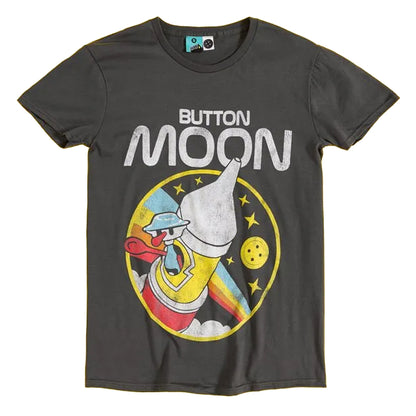 Charcoal - Front - Button Moon Unisex Adult Spaceship T-Shirt
