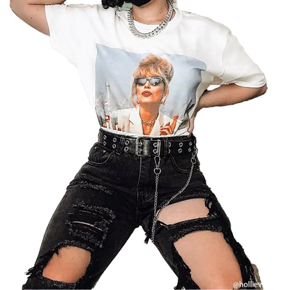White - Lifestyle - Absolutely Fabulous Unisex Adult Patsy Stone Movie Screenshot T-Shirt