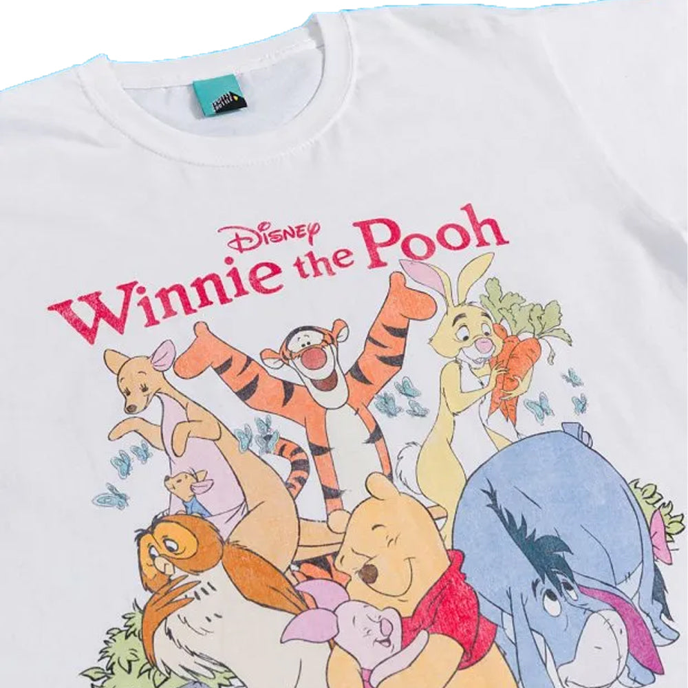White - Side - Winnie the Pooh Unisex Adult Friends T-Shirt