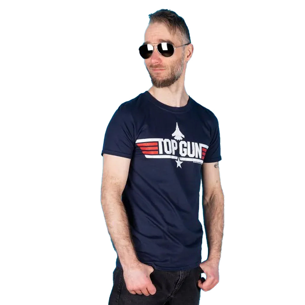 Blue - Side - Top Gun Unisex Adult Goose Back Print T-Shirt