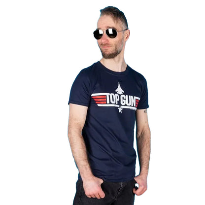Blue - Side - Top Gun Unisex Adult Goose Back Print T-Shirt