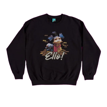 Black - Front - Labyrinth Unisex Adult Brickwork Worm Sweatshirt