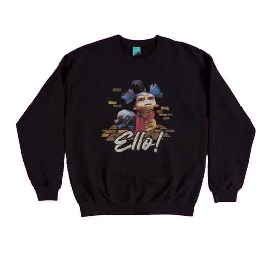 Black - Front - Labyrinth Unisex Adult Brickwork Worm Sweatshirt