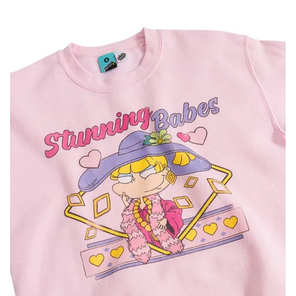 Pink - Side - Rugrats Unisex Adult Stunning Babes Angelica Sweatshirt