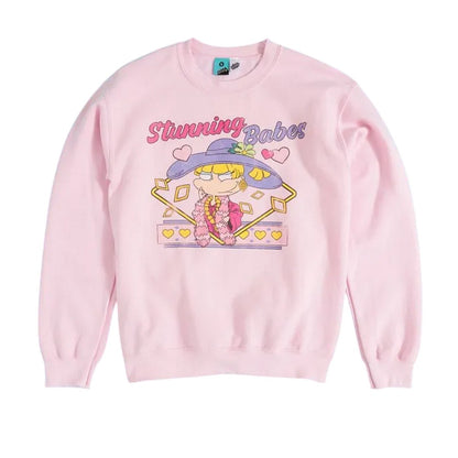 Pink - Front - Rugrats Unisex Adult Stunning Babes Angelica Sweatshirt