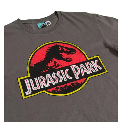 Charcoal - Side - Jurassic Park Unisex Adult Classic Logo T-Shirt