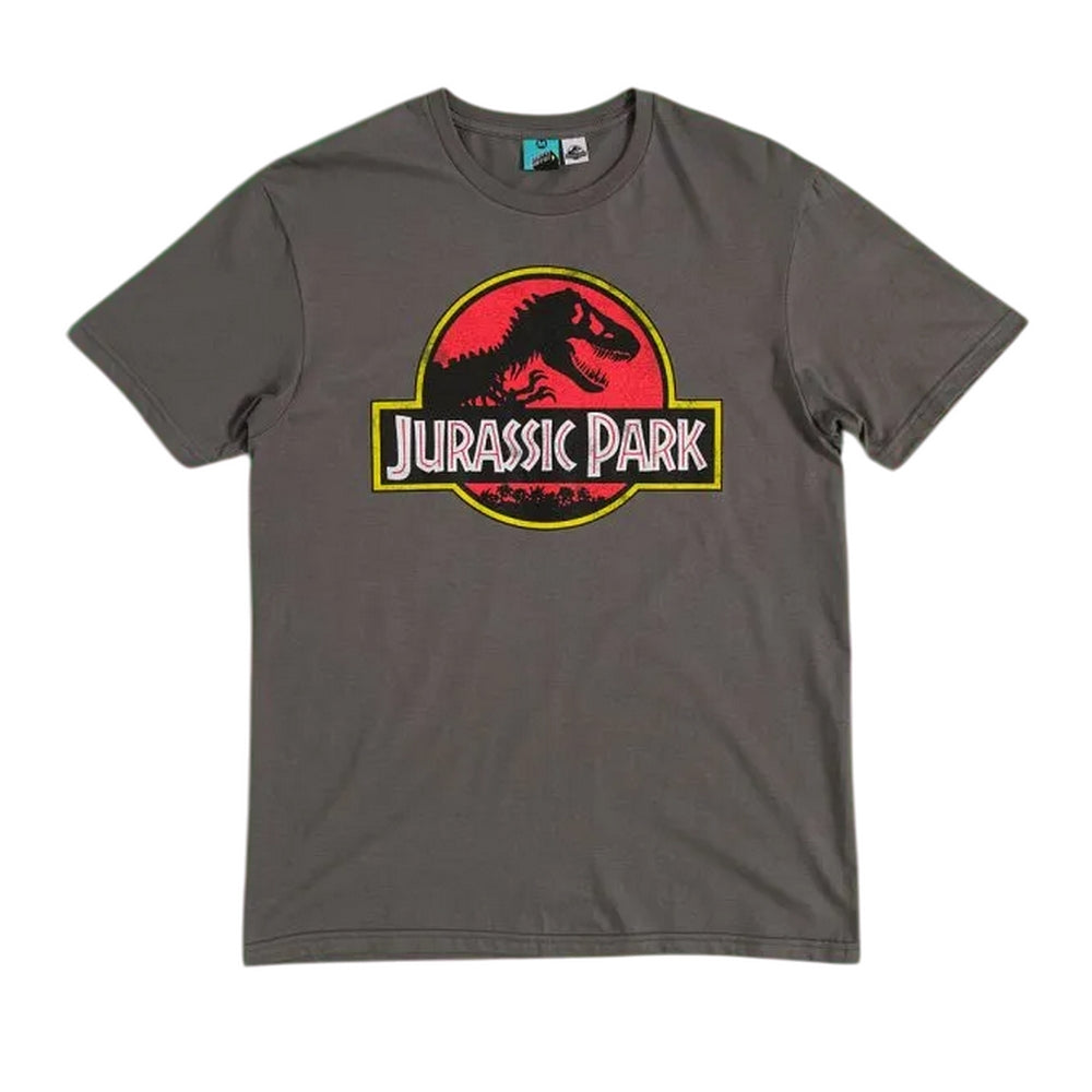 Charcoal - Front - Jurassic Park Unisex Adult Classic Logo T-Shirt
