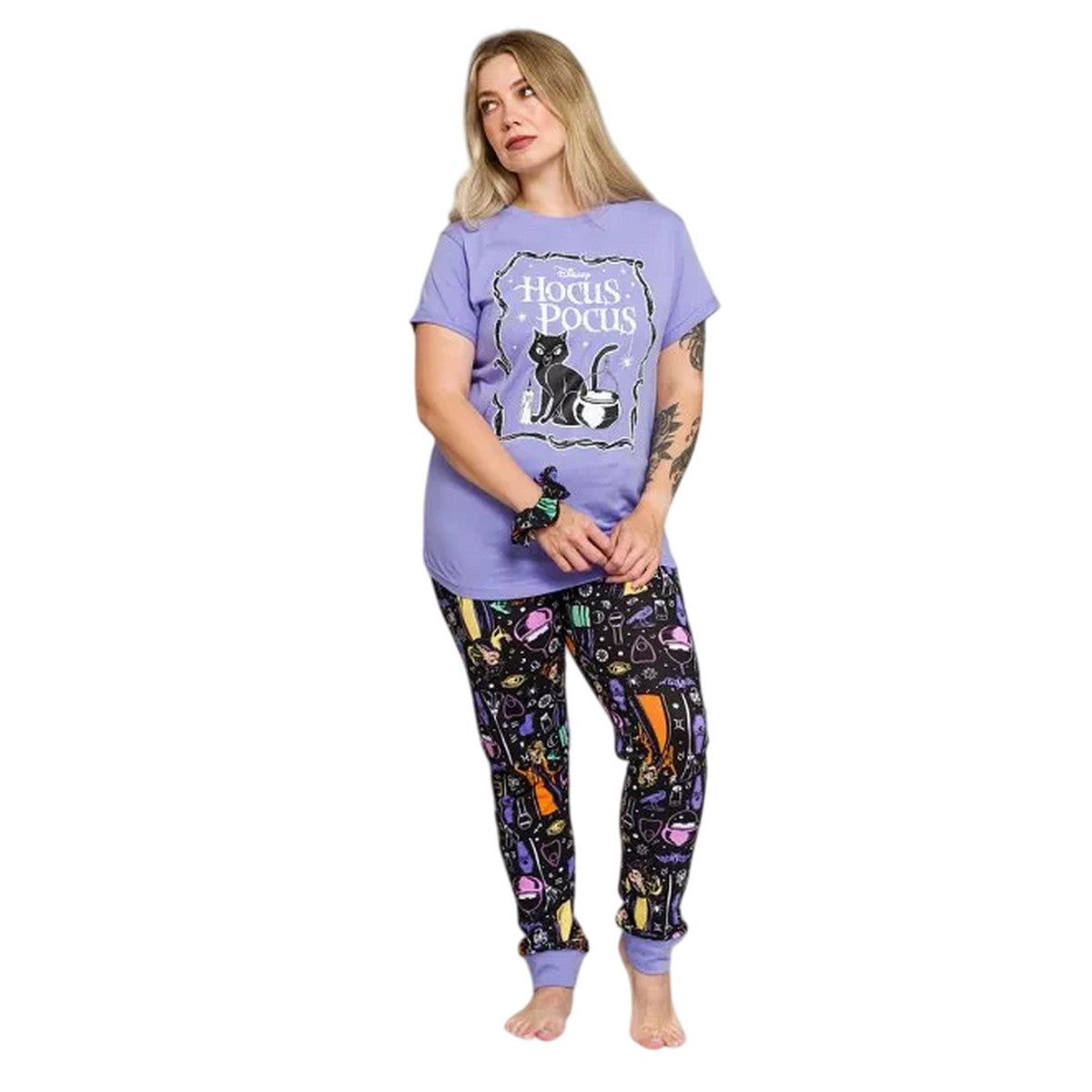 Purple - Pack Shot - Hocus Pocus Womens-Ladies Thackery Binx Pyjama Set