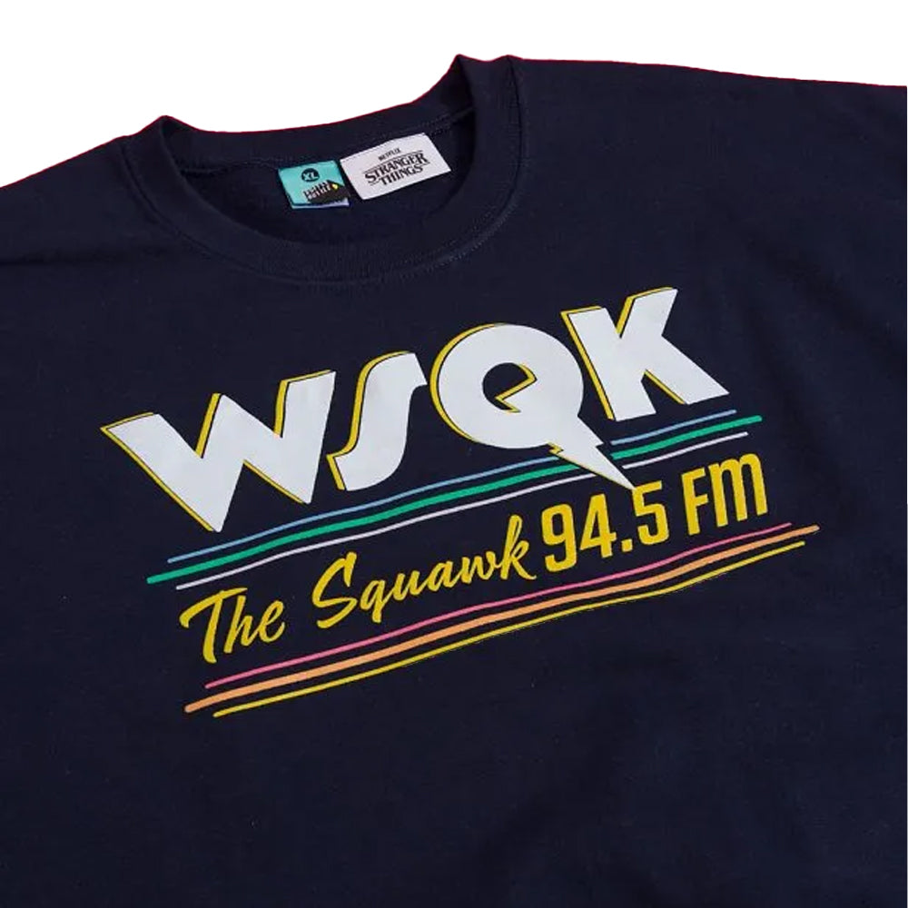 Blue - Side - Stranger Things Unisex Adult WSQK Logo Sweater Top