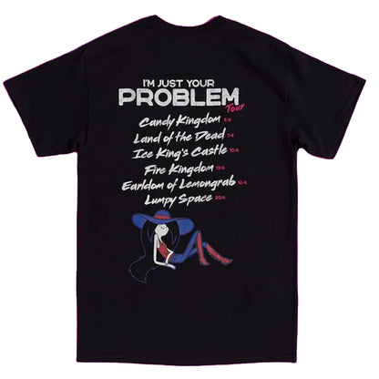 Black - Back - Adventure Time Unisex Adult Just Your Problem Tour Marceline T-Shirt