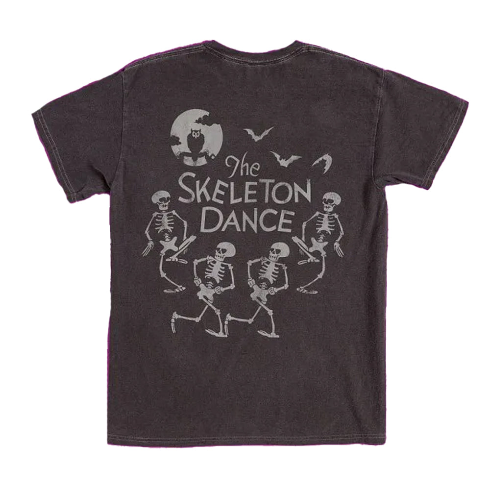 Black - Back - The Skeleton Dance Unisex Adult Vintage T-Shirt