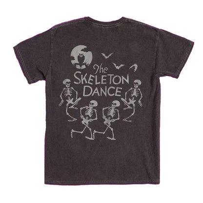 Black - Back - The Skeleton Dance Unisex Adult Vintage T-Shirt