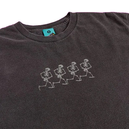 Black - Side - The Skeleton Dance Unisex Adult Vintage T-Shirt