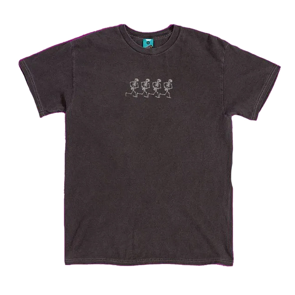 Black - Front - The Skeleton Dance Unisex Adult Vintage T-Shirt