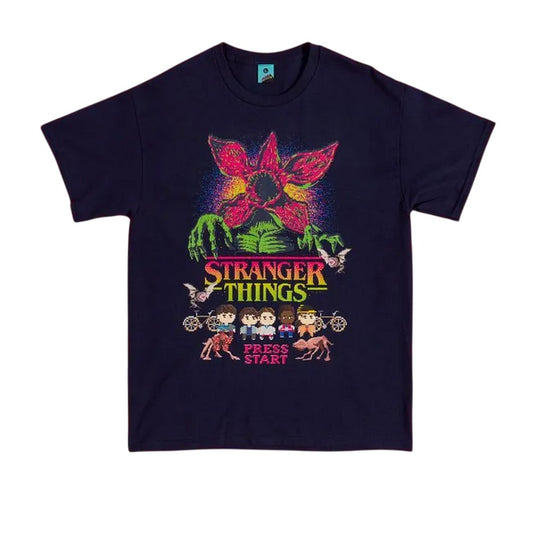 Blue - Front - Stranger Things Unisex Adult Adventure Pixel T-Shirt