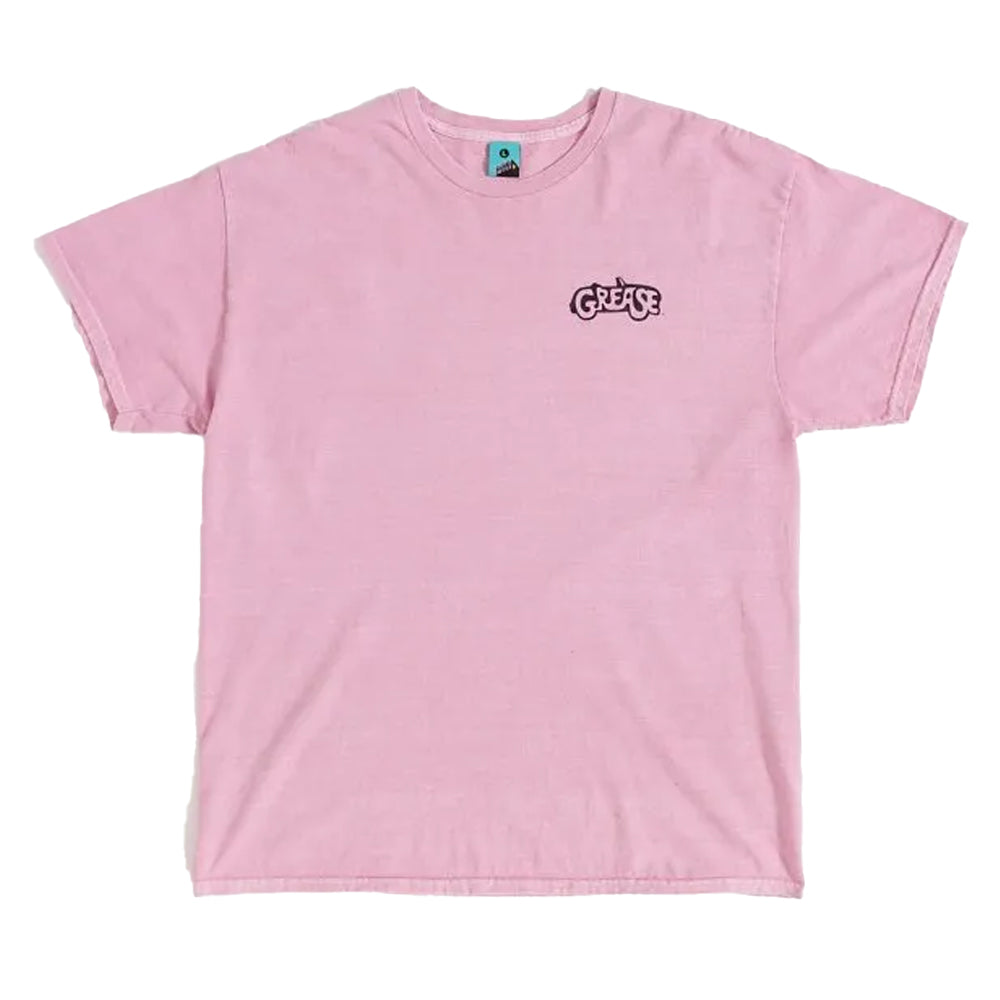 Pink - Front - Grease Womens-Ladies Vintage Washed T-Shirt