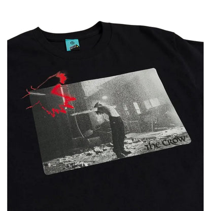 Black - Side - The Crow Unisex Adult It Can´t Rain All The Time Back Print T-Shirt