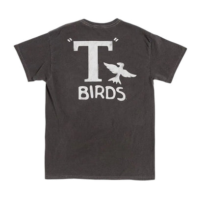 Charcoal - Back - Grease Unisex Adult T-Birds Back Print Washed T-Shirt