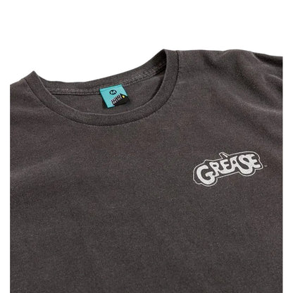 Charcoal - Side - Grease Unisex Adult T-Birds Back Print Washed T-Shirt