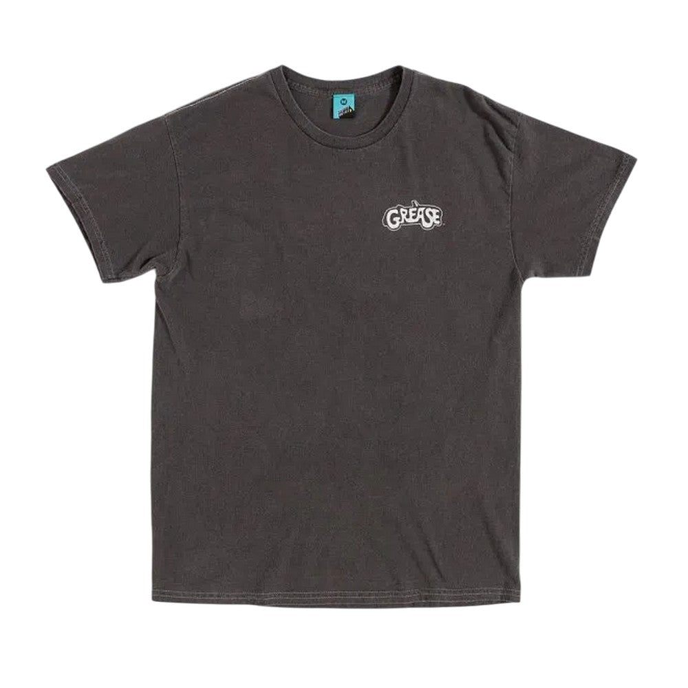 Charcoal - Front - Grease Unisex Adult T-Birds Back Print Washed T-Shirt