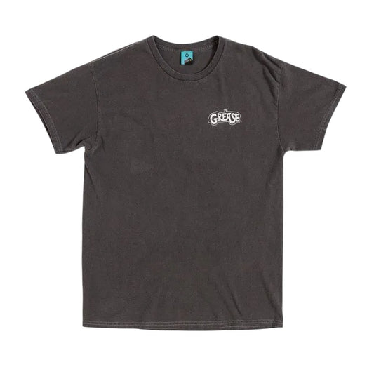 Charcoal - Front - Grease Unisex Adult T-Birds Back Print Washed T-Shirt
