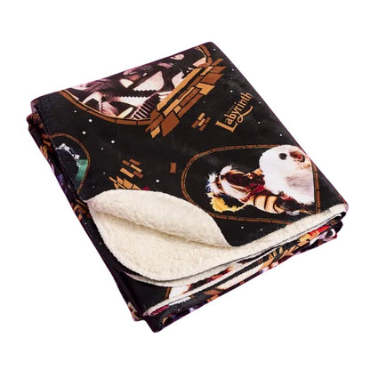 Black - Back - Labyrinth Fleece Movie Scene Blanket