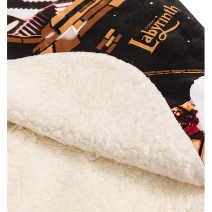Black - Side - Labyrinth Fleece Movie Scene Blanket
