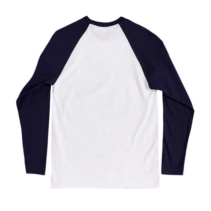 White-Navy - Back - Barney Unisex Adult Chose Love Long-Sleeved Baseball T-Shirt