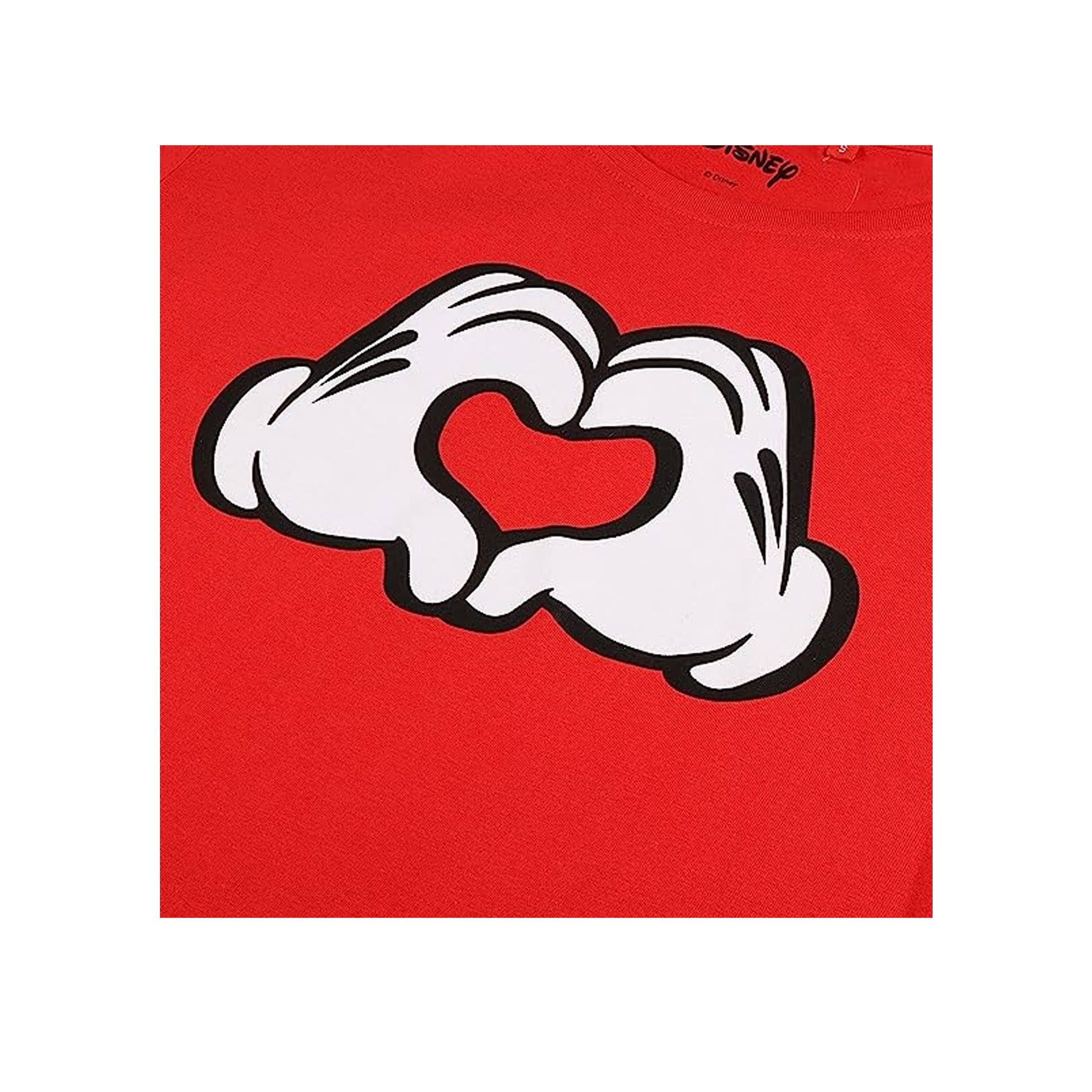 Red - Lifestyle - Disney Womens-Ladies Love Hands Mickey Mouse T-Shirt