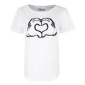 White - Front - Disney Womens-Ladies Love Hands Mickey Mouse T-Shirt