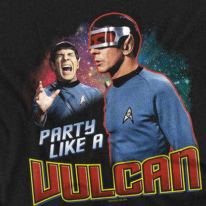 Black - Back - Star Trek Unisex Adult Party Like a Vulcan T-Shirt